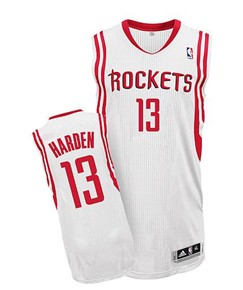 NBA Houston Rockets 13 James Harden Authentic White Jerseys